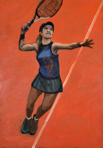 Holger Lehfeld: Matchball. Öl/ MDF
66cm mal 44cm
2017