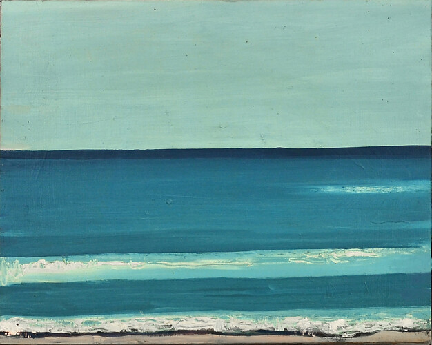 Holger Lehfeld: Meer 2. Öl/ Holz 
24cm mal 30cm
2018