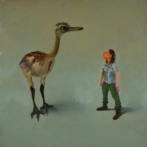 Rubin Hirschbeck: Küken. Öl/Holz 
46cm mal 46cm 
2006