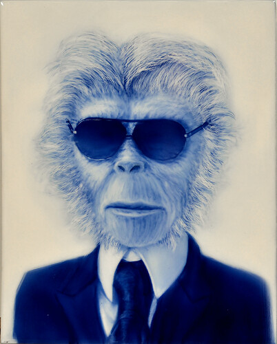 Anreas Klöpsch: alpha ape Od. Emaille Bild 
25cm mal 19,5cm 
2014