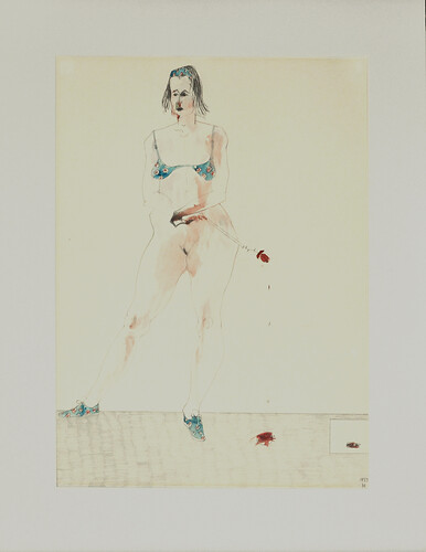 Manfred Hürlimann: o.T.. Farbige Zeichnung 
67cm mal 48cm 
1989