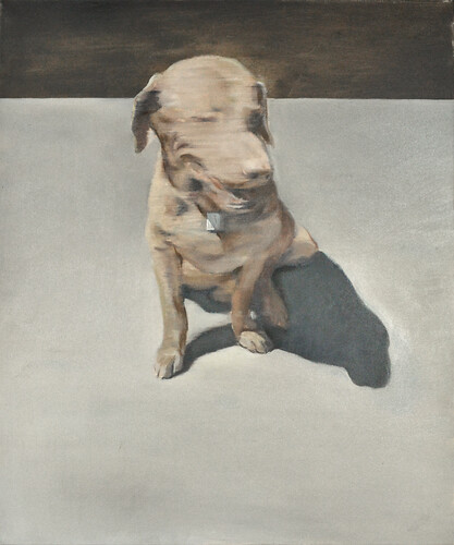Ben Li: Coco in seinem Schatten. Öl/ Lw
60cm mal 50cm 
2006