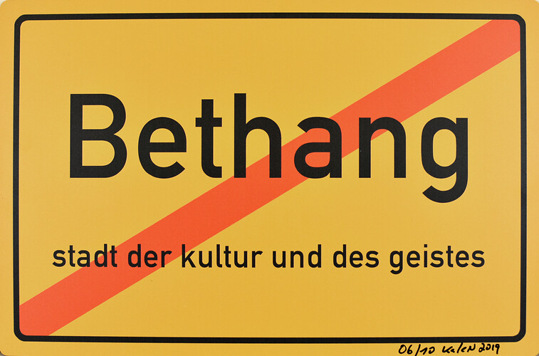 Karsten Neumann: Bethang. Schild 
6/10
2019