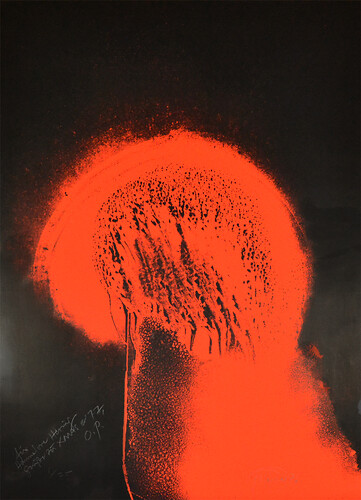 Otto Pine: Mashroom. Farbseriegraphie 
(Ex. 18/75)
98cm mal 70cm 
1976